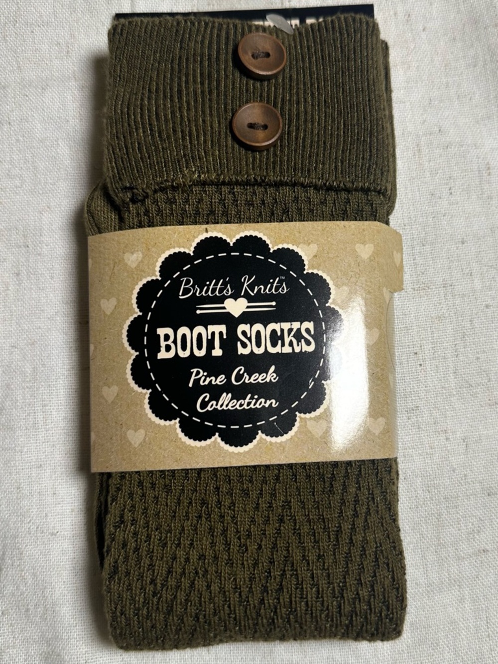 Britt’s Knits Olive Green Boot Socks